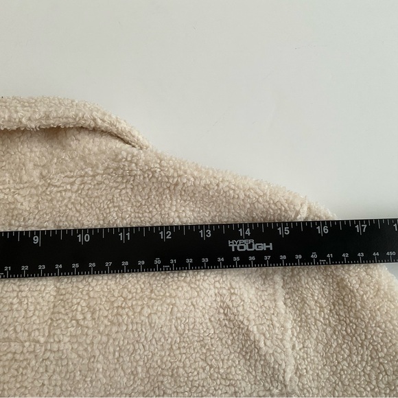 Abercrombie & Fitch Kids Sherpa Shacket 13/14 Cream Buttons Fleece Chore Shirt - Picture 7 of 8